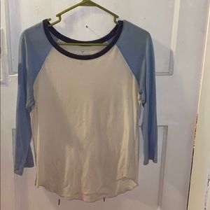 american eagle 3/4 sleeve baseball tee
